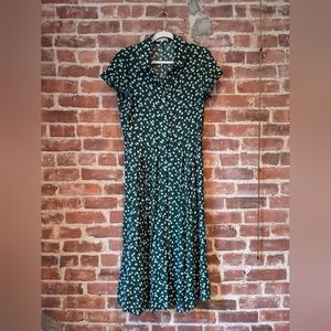 REFORMATION Green Floral Print Midi Dress - 10